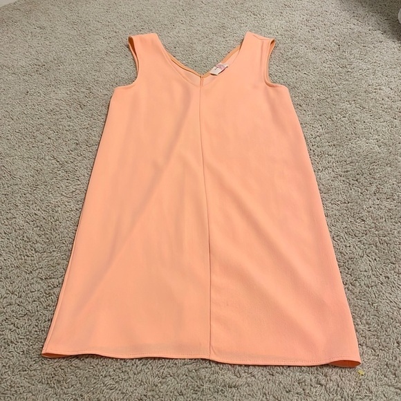 Anthropologie Everly Sleeveless Shift Orange Sherbert Small Dress EUC Lined Zip - Picture 2 of 8